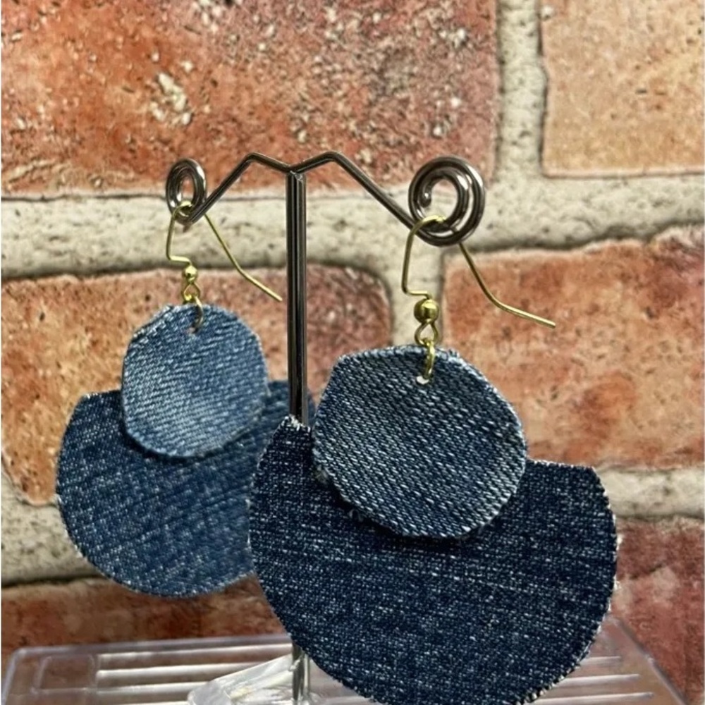 Denim Statement Earrings